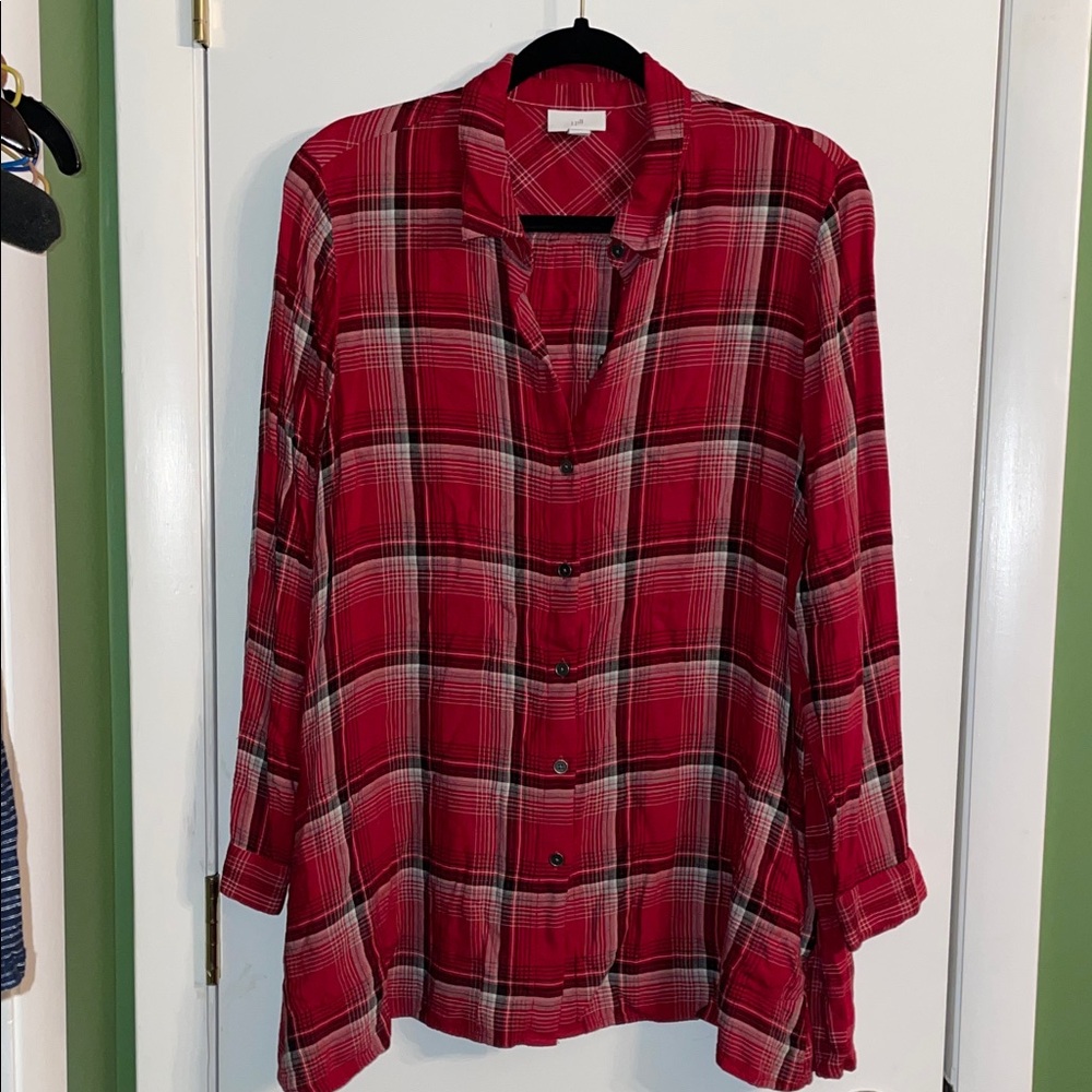 Mixed Plaid j.jill Button-Up Women's Top